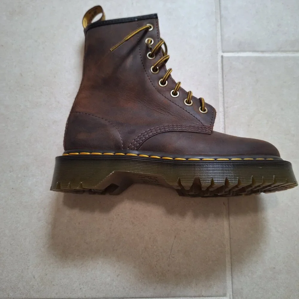 1460 Bex Crazy Horse Leather Lace Up Boots - Picture 4 of 9